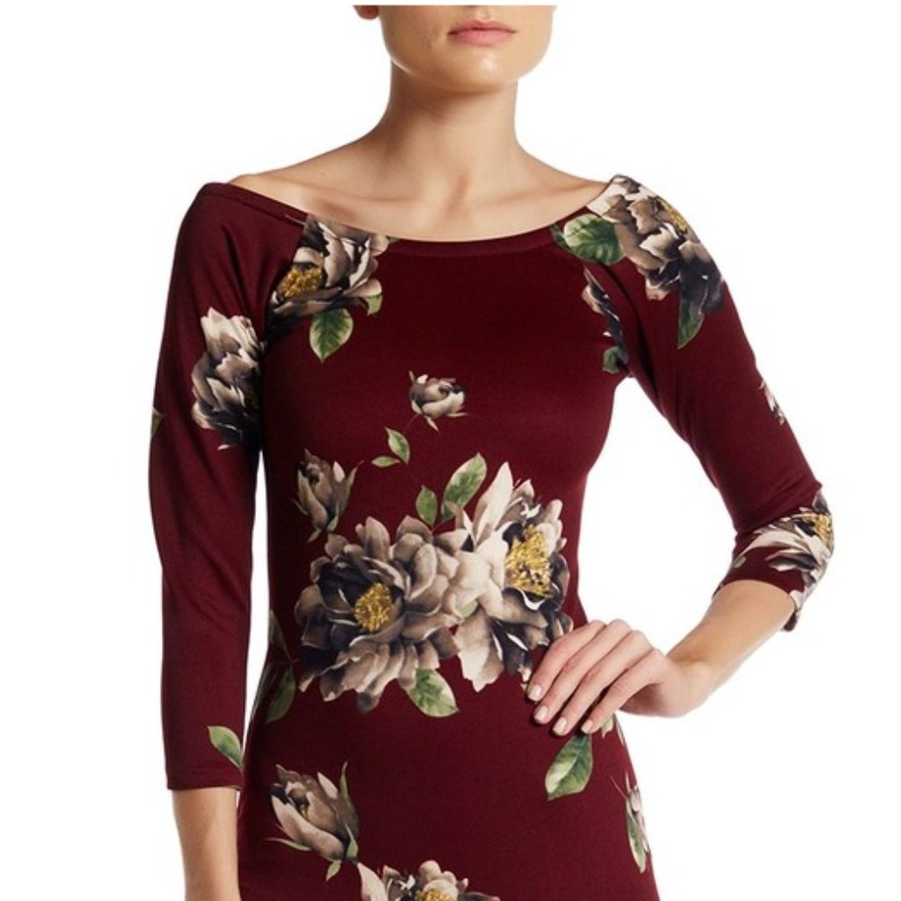 BLVD Floral Bodycon Dress - Size Small